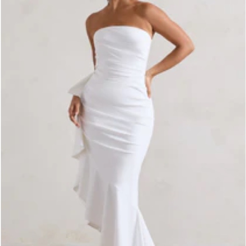 Club L London White Strapless Midi Dress - Picture 1 of 1